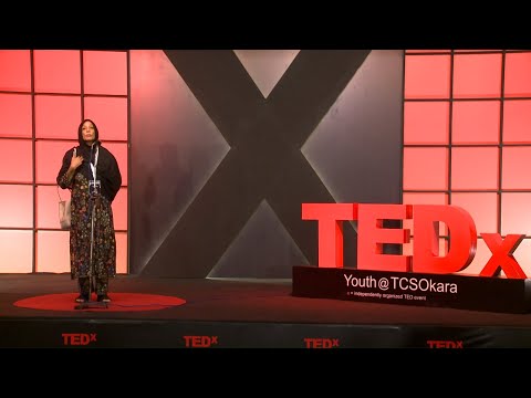 Rukhsana Izhar delivering a TEDxYouth talk at TCS Okara