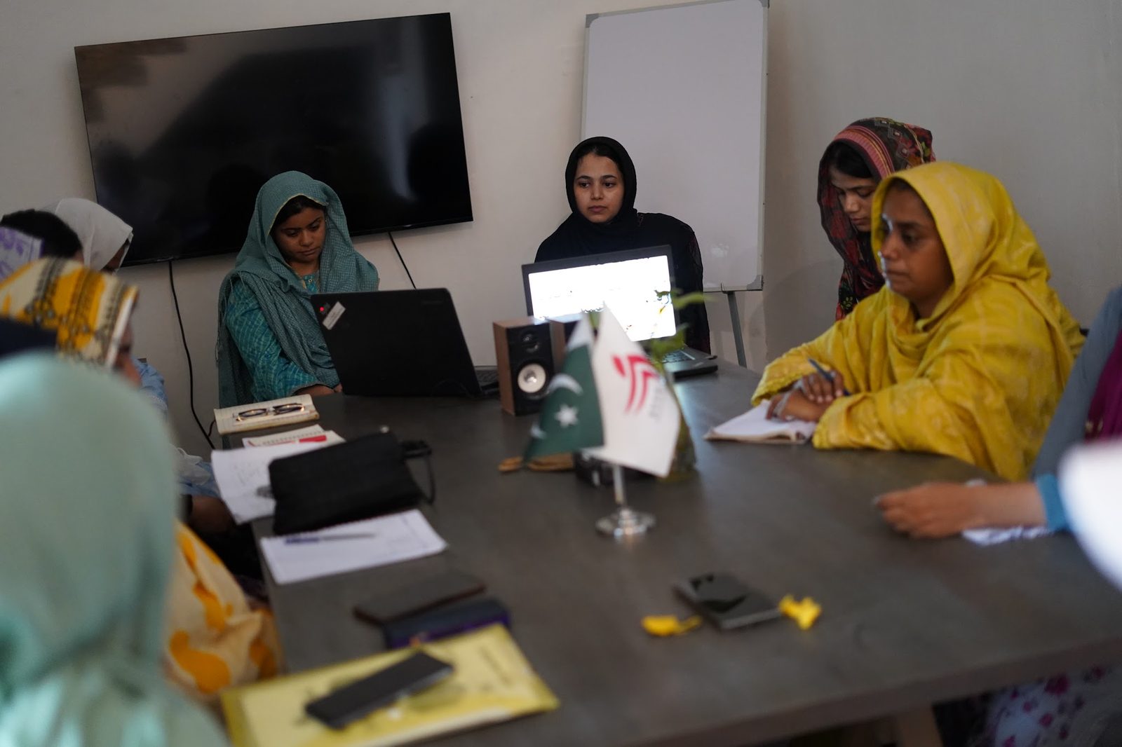 A training session in progress in Rukh Foundation's rentable workshop space